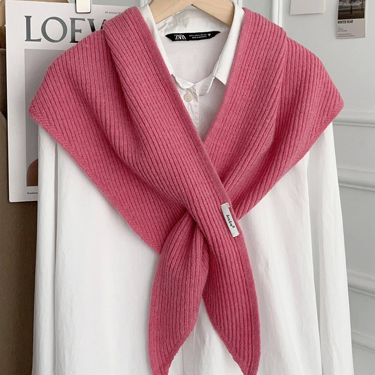 Solid Cross Triangle Shawl Casual Wraps