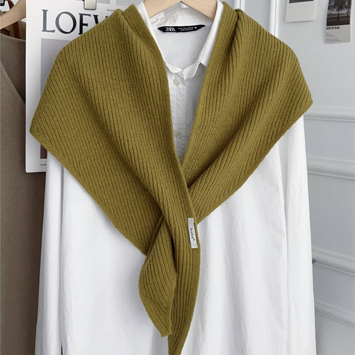 Solid Cross Triangle Shawl Casual Wraps - Juli's Wearable Art