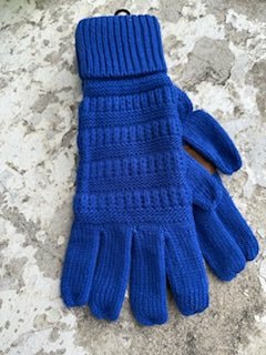Solid Ribbed Smart Touch Gloves - Royal - Juli's Wearable Art