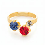 Sorrelli Bubbles Open Band Ring | Stars & Stripes | Gold - Juli's Wearable Art