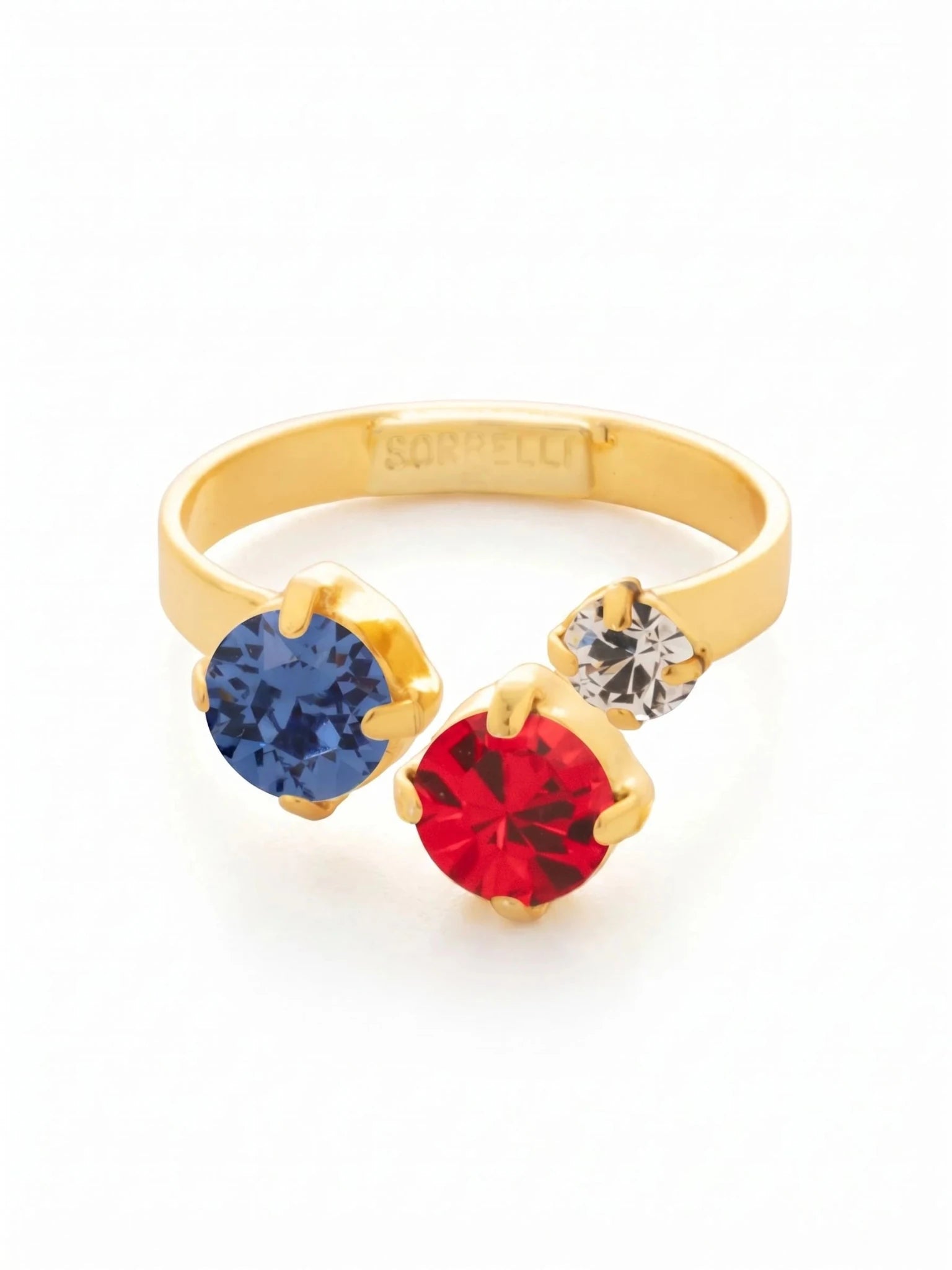 Sorrelli Bubbles Open Band Ring | Stars & Stripes | Gold - Juli's Wearable Art