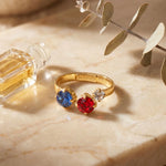 Sorrelli Bubbles Open Band Ring | Stars & Stripes | Gold - Juli's Wearable Art