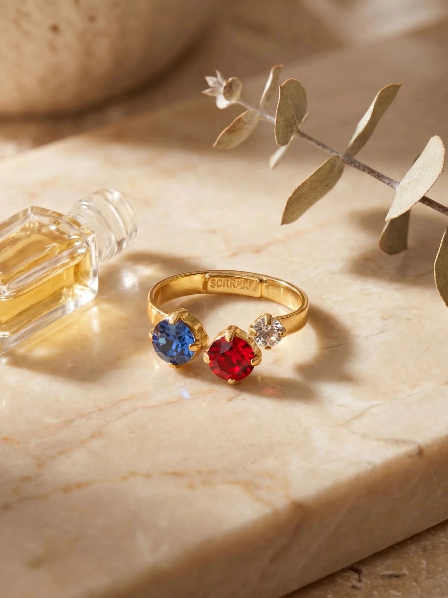 Sorrelli Bubbles Open Band Ring | Stars & Stripes | Gold - Juli's Wearable Art