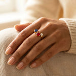 Sorrelli Bubbles Open Band Ring | Stars & Stripes | Gold - Juli's Wearable Art