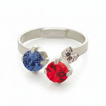 Sorrelli Bubbles Open Band Ring | Stars & Stripes | Silver - Juli's Wearable Art