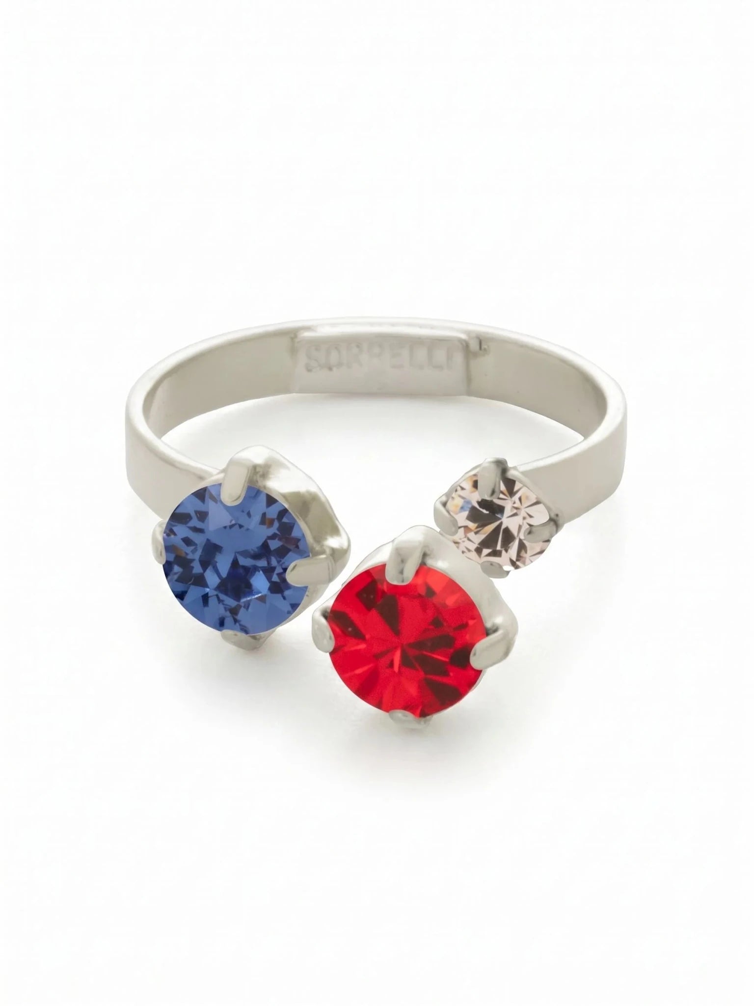Sorrelli Bubbles Open Band Ring | Stars & Stripes | Silver - Juli's Wearable Art