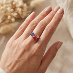 Sorrelli Bubbles Open Band Ring | Stars & Stripes | Silver - Juli's Wearable Art