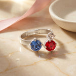 Sorrelli Bubbles Open Band Ring | Stars & Stripes | Silver - Juli's Wearable Art
