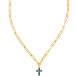 Sorrelli Carly Cross Pendant Necklace| Blue - Juli's Wearable Art