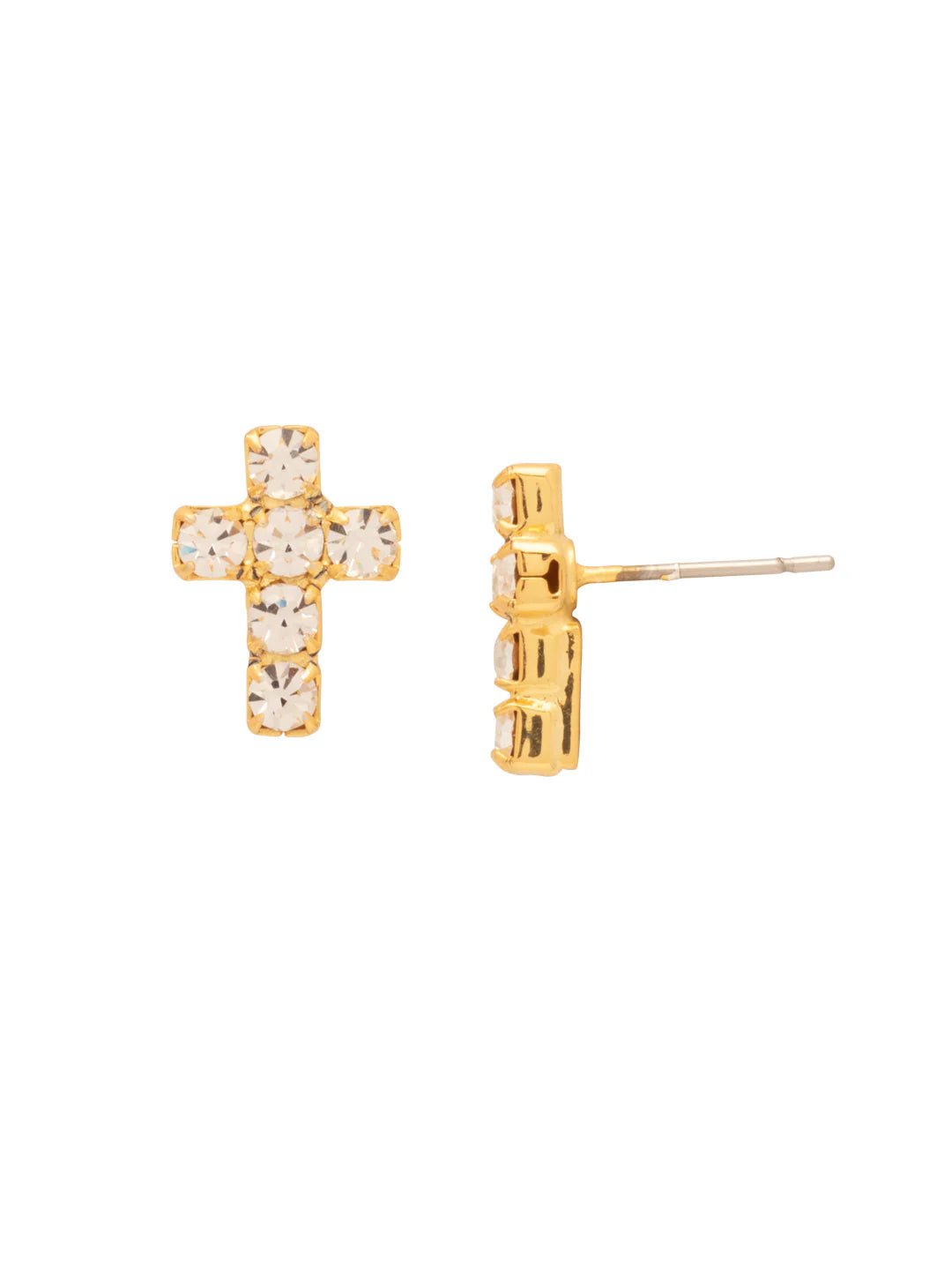 Sorrelli Carly Cross Stud Earrings | Crystal - Juli's Wearable Art