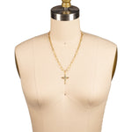 Sorrelli Cross Paperclip Pendant Necklace | Gold - Juli's Wearable Art