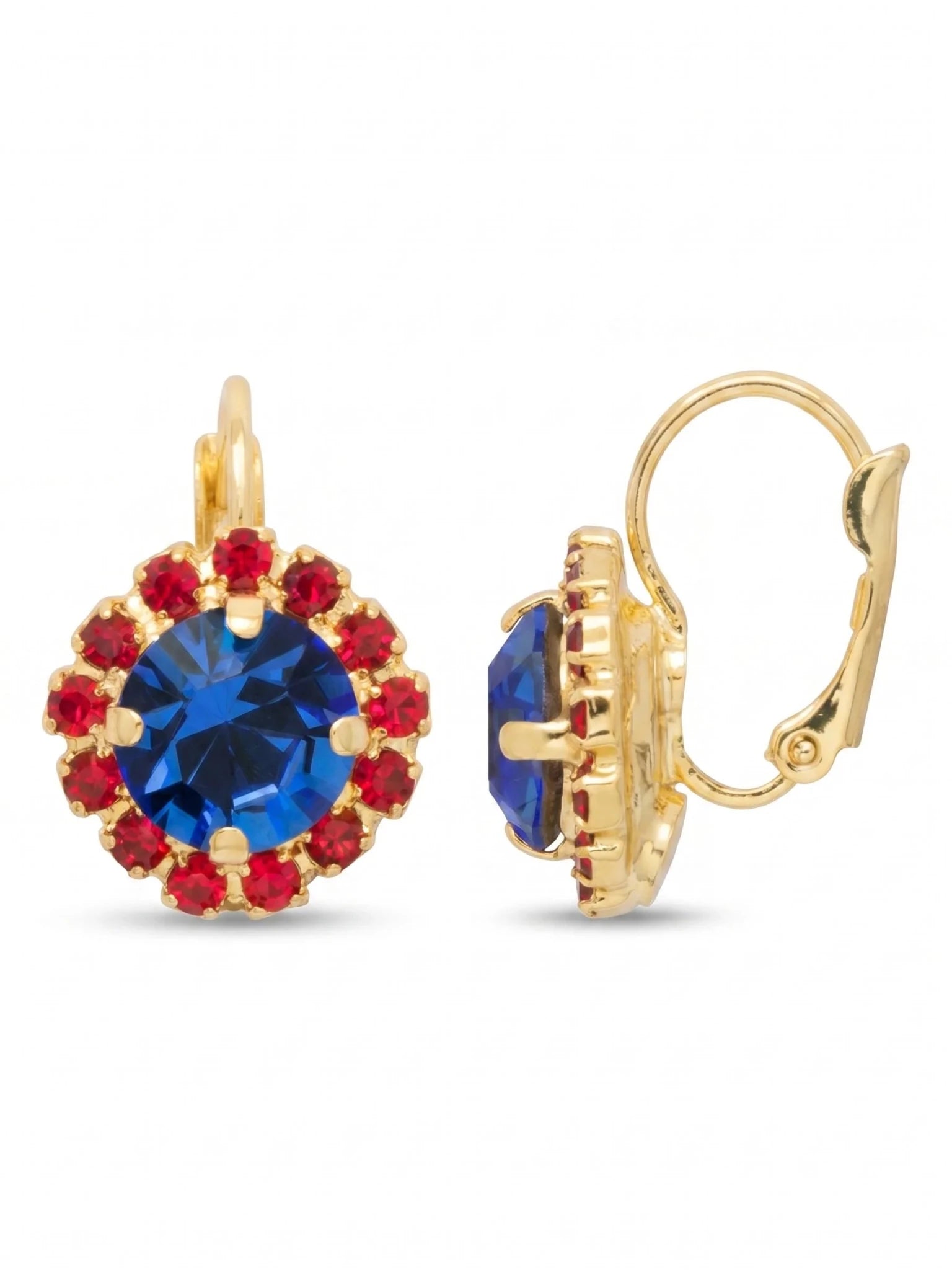 Sorrelli Haute Halo Dangle Earrings | Stars & Stripes | Gold - Juli's Wearable Art