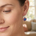 Sorrelli Haute Halo Dangle Earrings | Stars & Stripes | Silver - Juli's Wearable Art