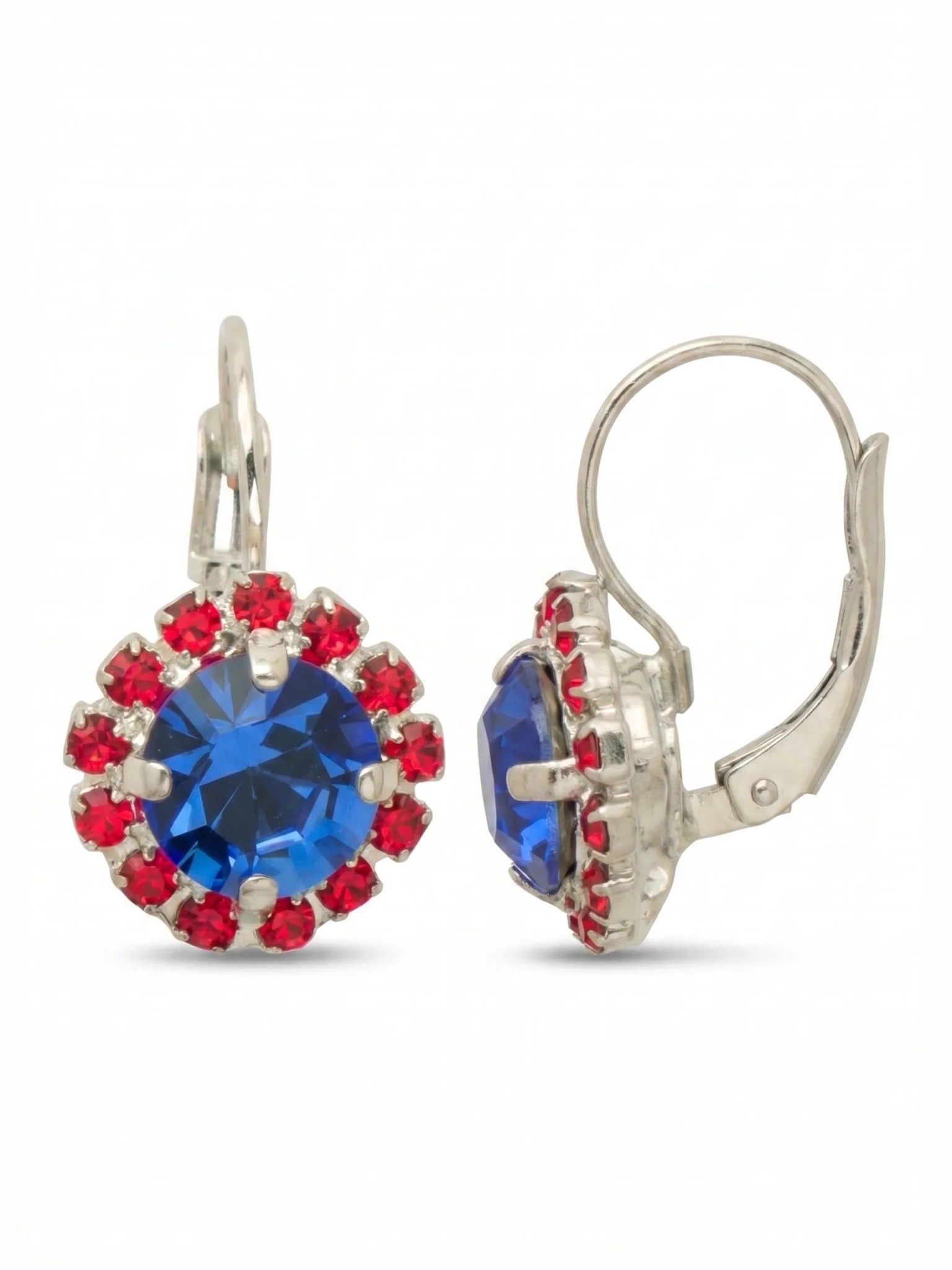 Sorrelli Haute Halo Dangle Earrings | Stars & Stripes | Silver - Juli's Wearable Art