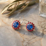 Sorrelli Haute Halo Dangle Earrings | Stars & Stripes | Silver - Juli's Wearable Art