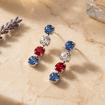 Sorrelli Matilda Dangle Earrings | Stars & Stripes | Silver - Juli's Wearable Art
