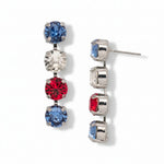 Sorrelli Matilda Dangle Earrings | Stars & Stripes | Silver - Juli's Wearable Art