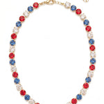 Sorrelli Matilda Tennis Necklace | Stars & Stripes | Gold - Juli's Wearable Art