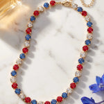 Sorrelli Matilda Tennis Necklace | Stars & Stripes | Gold - Juli's Wearable Art