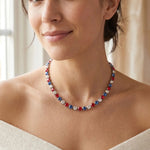 Sorrelli Matilda Tennis Necklace | Stars & Stripes | Silver - Juli's Wearable Art