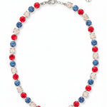 Sorrelli Matilda Tennis Necklace | Stars & Stripes | Silver - Juli's Wearable Art