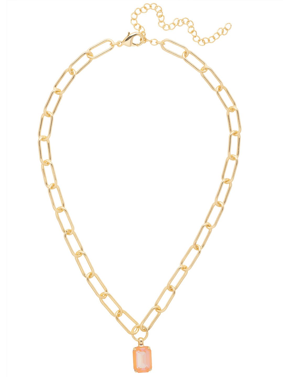 Sorrelli Nia Emerald Cut Pendant Necklace | Peach Delight - Juli's Wearable Art