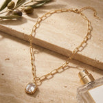 Sorrelli Octavia Scalloped Pendant Necklace | Crystal - Juli's Wearable Art