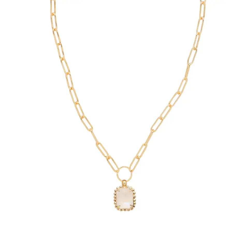 Sorrelli Octavia Scalloped Pendant Necklace | Ultra White