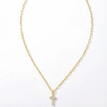 Sorrelli Petite Cross Pendant Necklace | Gold Crystal - Juli's Wearable Art