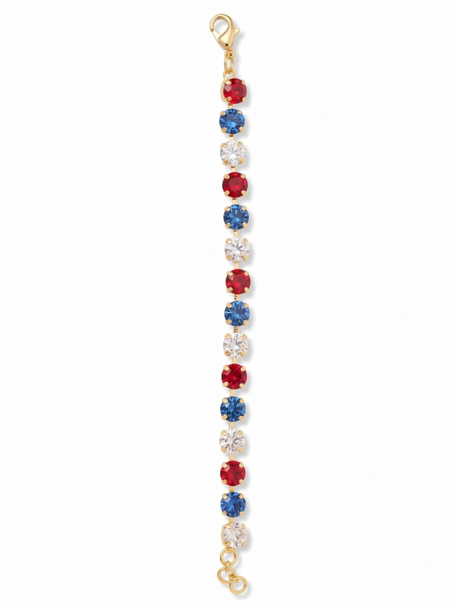 Sorrelli Sienna Tennis Bracelet | Stars & Stripes | Gold - Juli's Wearable Art
