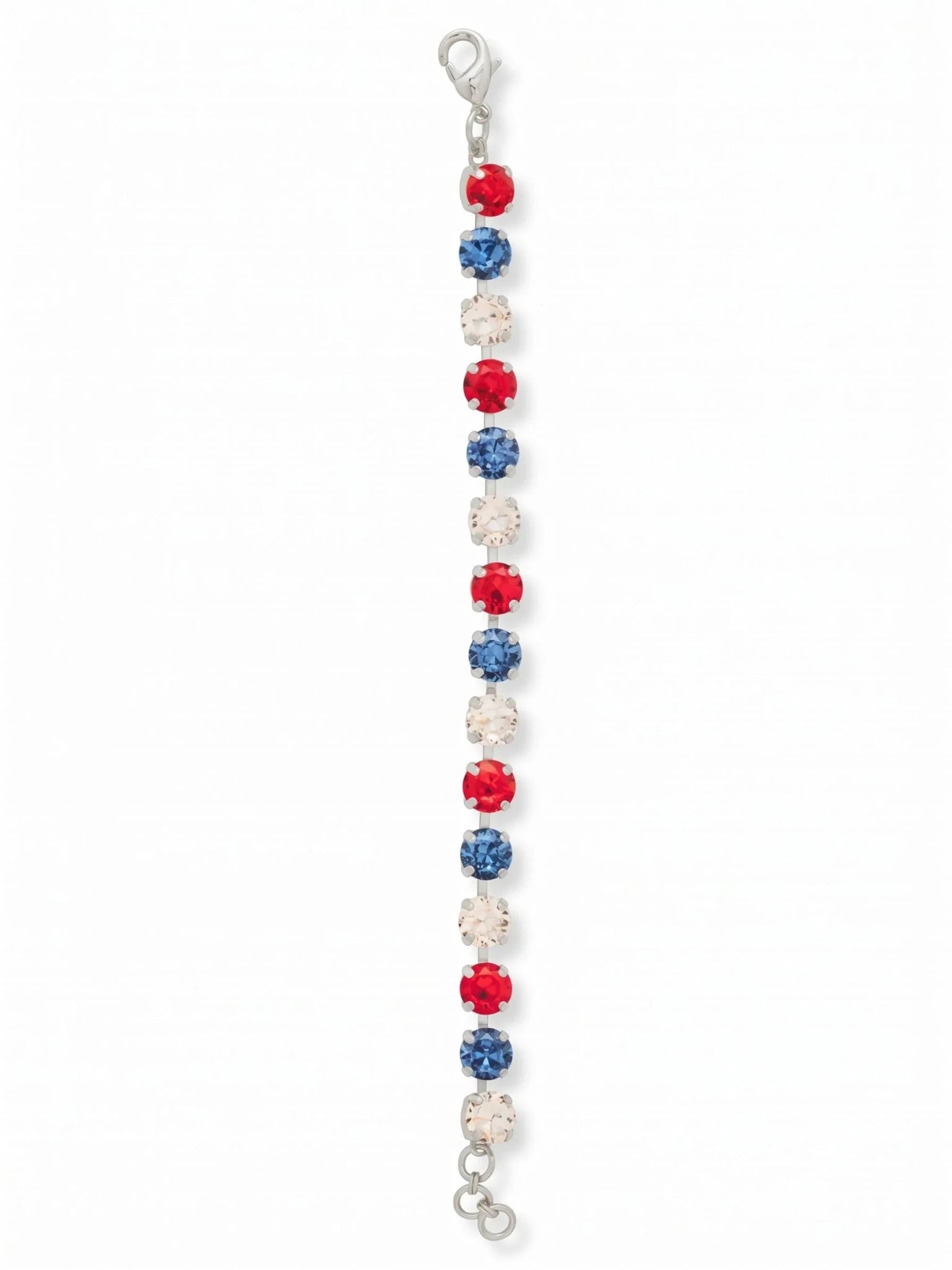 Sorrelli Sienna Tennis Bracelet | Stars & Stripes | Silver - Juli's Wearable Art