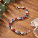 Sorrelli Sienna Tennis Bracelet | Stars & Stripes | Silver - Juli's Wearable Art