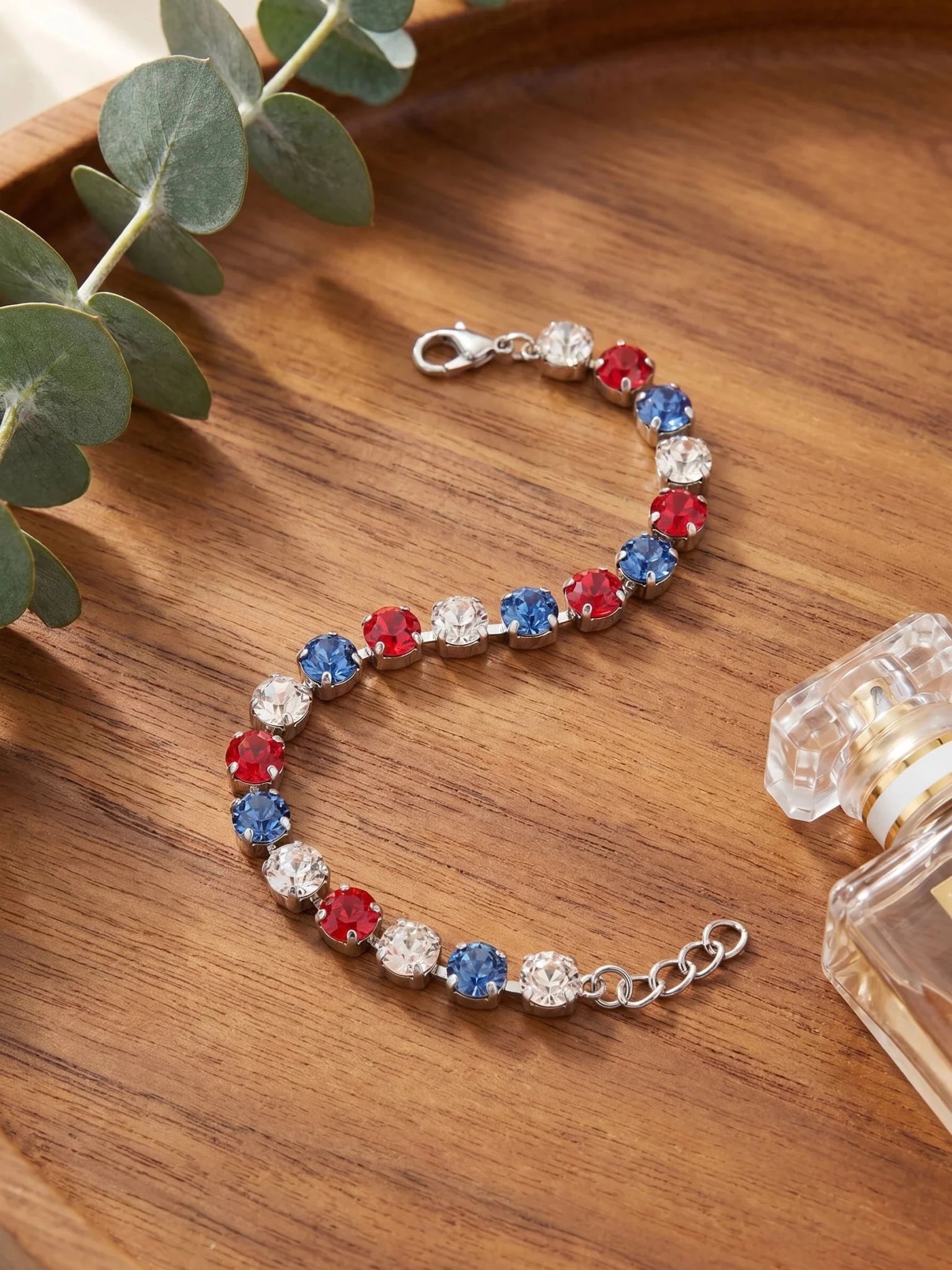 Sorrelli Sienna Tennis Bracelet | Stars & Stripes | Silver - Juli's Wearable Art
