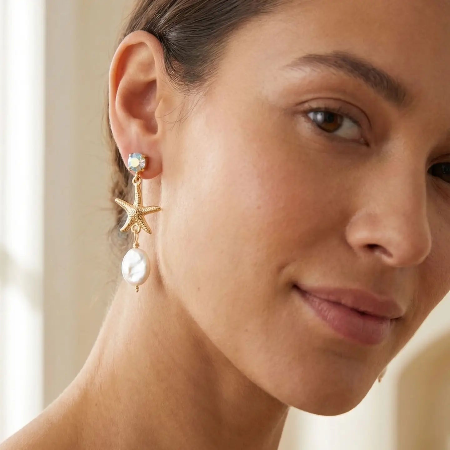 Sorrelli Starfish Pearl Dangle Earrings | Coastal Dreams
