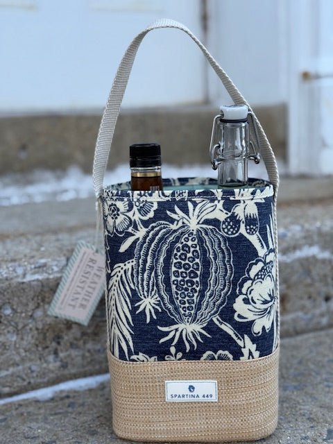 Spartina Double Wine Caddy| Fagler Blue - Juli's Wearable Art