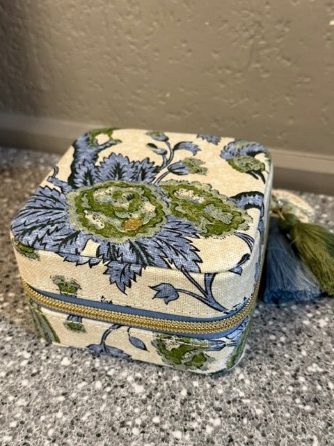 Spartina Jewelry Mirror Travel Case | Japonica Bird | Green