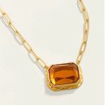 Spartina Marion Rectangle Necklace | Gold | Topaz - Juli's Wearable Art