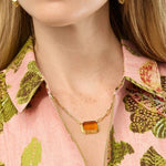 Spartina Marion Rectangle Necklace | Gold | Topaz - Juli's Wearable Art