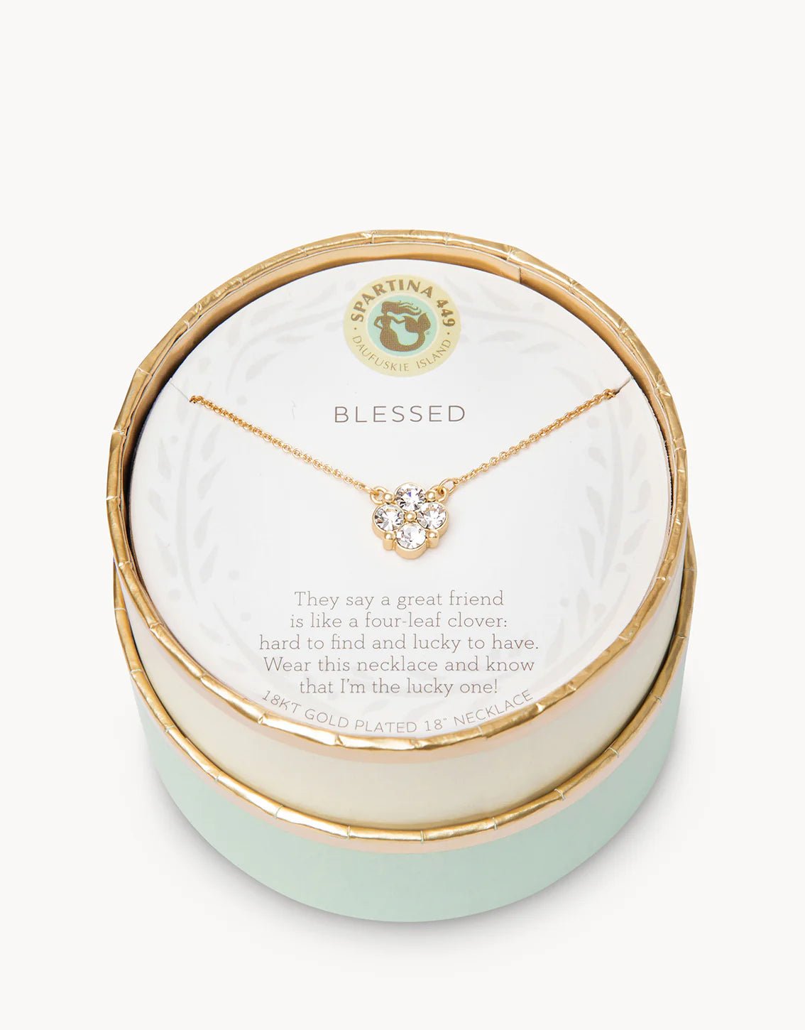Spartina Sea La Vie Blessed Crystal Clover Necklace - Juli's Wearable Art