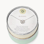 Spartina Sea La Vie Blessed Crystal Clover Silver Necklace - Juli's Wearable Art