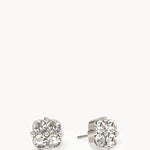 Spartina Sea La Vie Blessed Crystal Clover Stud Earrings | Silver - Juli's Wearable Art