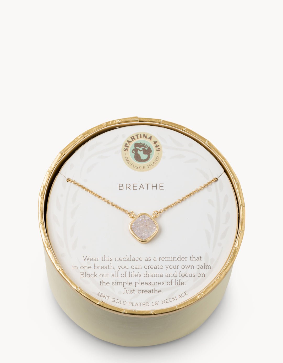 Spartina Sea La Vie Breathe Cream Druzy Necklace | Gold - Juli's Wearable Art