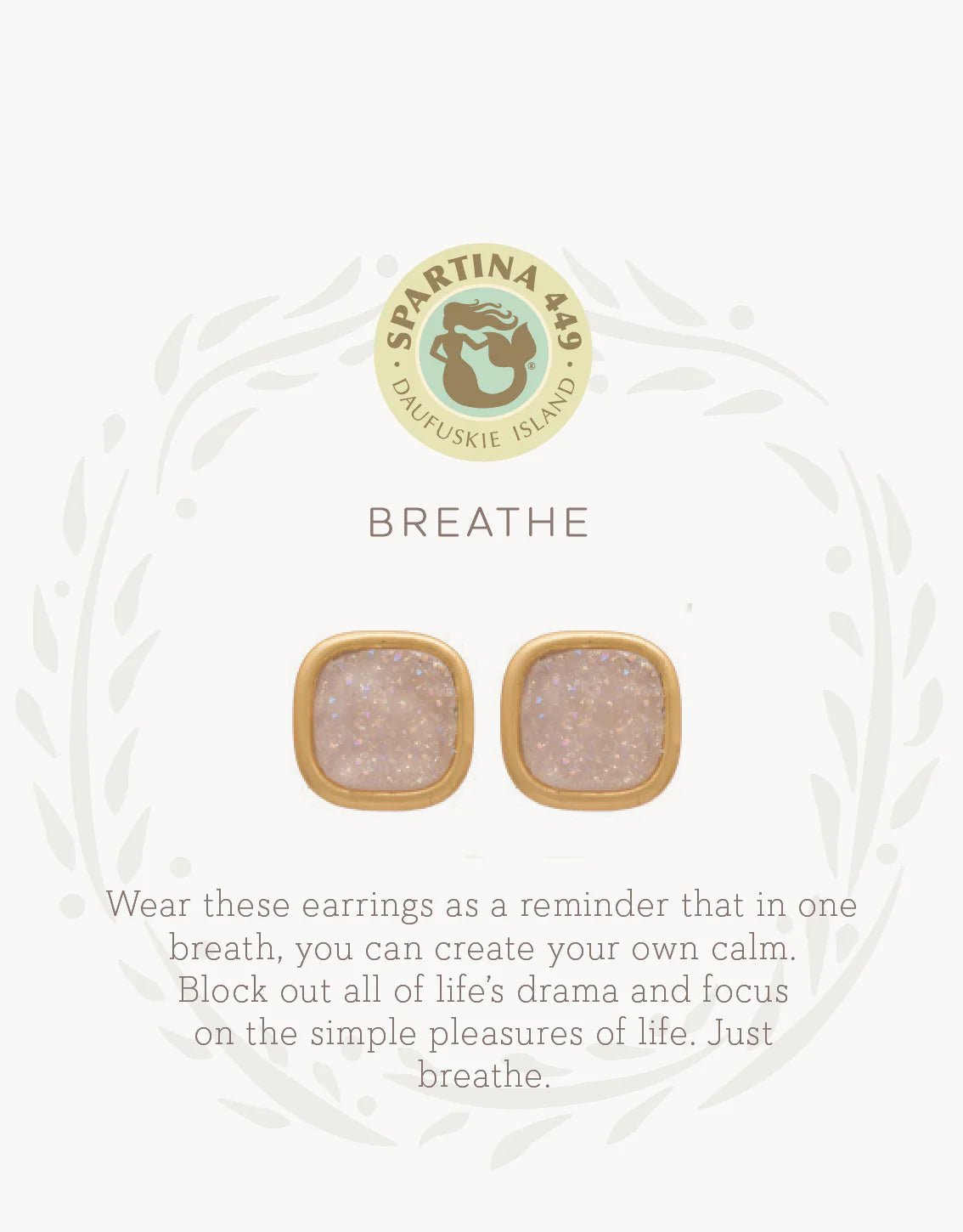 Spartina Sea La Vie Breathe Cream Druzy Stud Earrings - Juli's Wearable Art