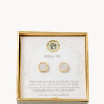 Spartina Sea La Vie Breathe Cream Druzy Stud Earrings | Gold - Juli's Wearable Art