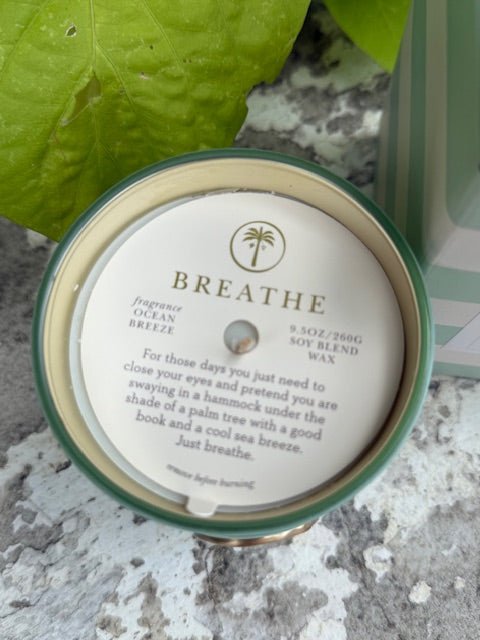 Spartina Sea La Vie Candle - Breathe - Juli's Wearable Art