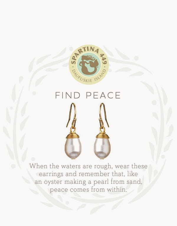 Spartina Sea La Vie Find Peace Drop Earrings | Gold - Juli's Wearable Art