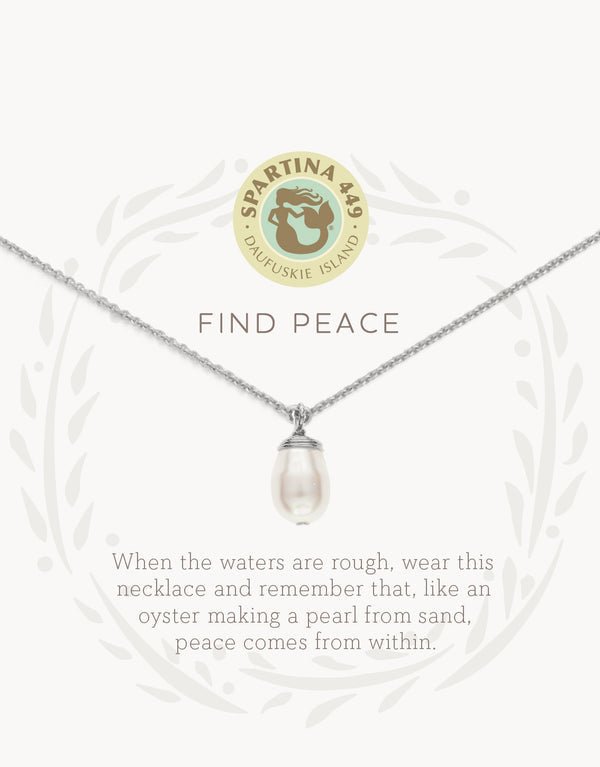 Spartina Sea La Vie Find Peace Pearl Necklace | Silver - Juli's Wearable Art