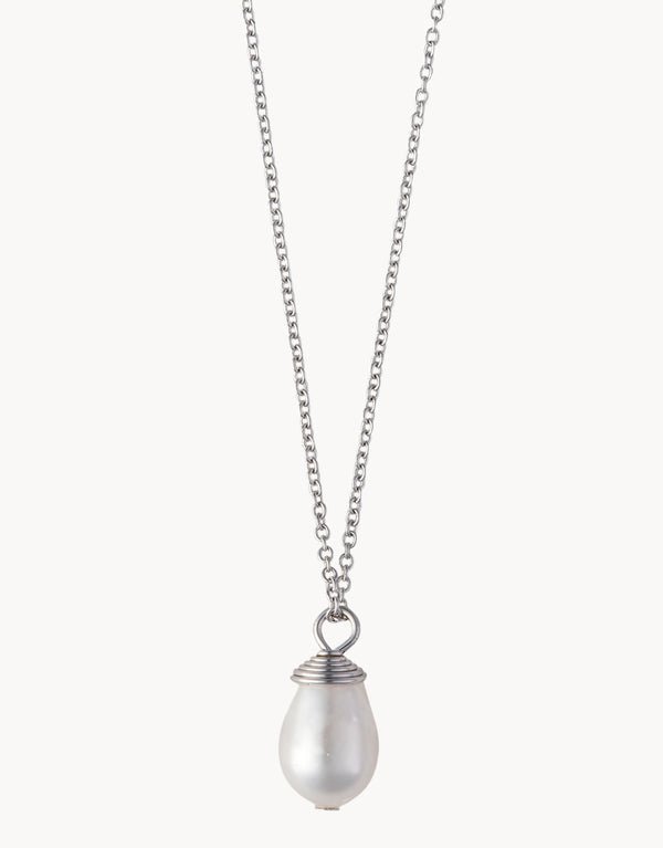 Spartina Sea La Vie Find Peace Pearl Necklace | Silver - Juli's Wearable Art
