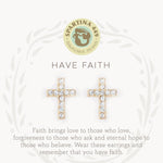 Spartina Sea La Vie Have Faith Cross Stud Earrings - Juli's Wearable Art