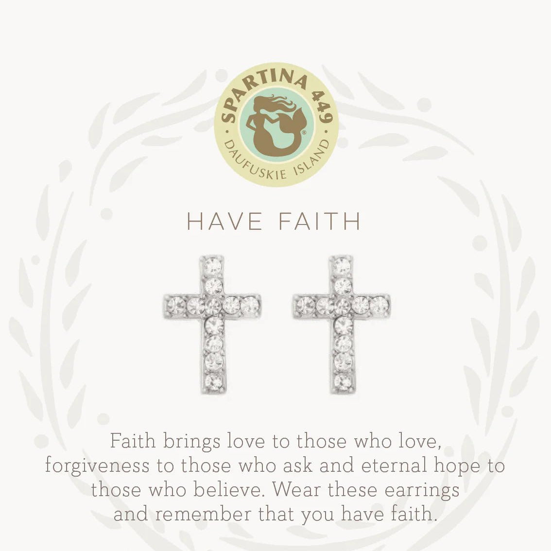Spartina Sea La Vie Have Faith Cross Stud Earrings - Juli's Wearable Art